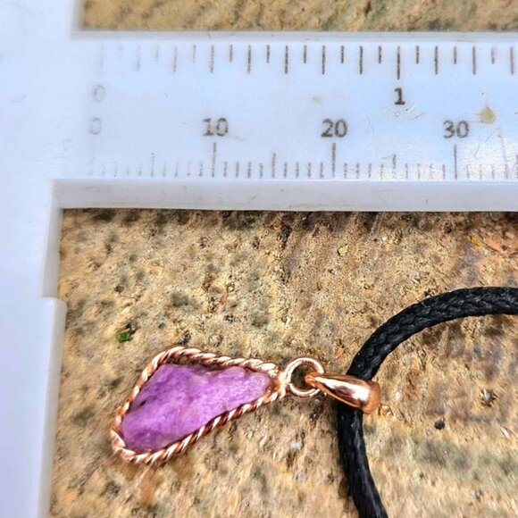 Nature Purple Sugilite Raw Stone S925 Pendant Necklace - Picture 7 of 10